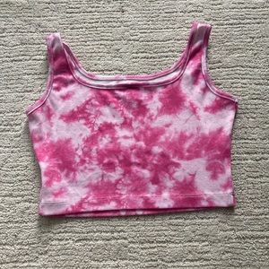 Pink tie-dye crop top